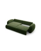Canapé d'angle en velours convertible avec rangement Tonale 4 places vert de l'armée - 262x149x88 cm