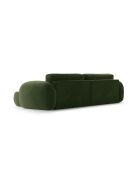 Canapé d'angle en velours convertible avec rangement Tonale 4 places vert de l'armée - 262x149x88 cm
