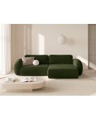 Canapé d'angle en velours convertible avec rangement Tonale 4 places vert de l'armée - 262x149x88 cm