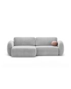 Canapé d'angle en velours convertible avec rangement Tonale 4 places gris - 262x149x88 cm