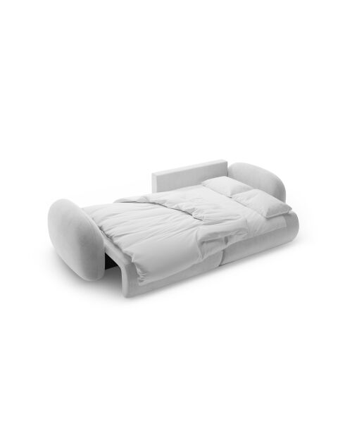 Canapé d'angle en velours convertible avec rangement Tonale 4 places gris - 262x149x88 cm