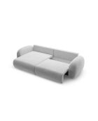 Canapé d'angle en velours convertible avec rangement Tonale 4 places gris - 262x149x88 cm