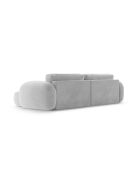 Canapé d'angle en velours convertible avec rangement Tonale 4 places gris - 262x149x88 cm