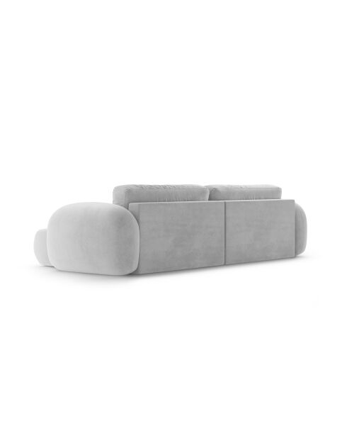 Canapé d'angle en velours convertible avec rangement Tonale 4 places gris - 262x149x88 cm