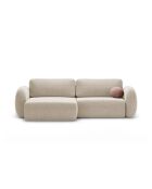 Canapé d'angle convertible avec rangement Tonale 4 places beige foncé - 262x149x88 cm