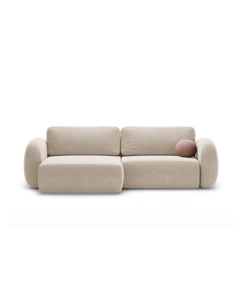 Canapé d'angle convertible avec rangement Tonale 4 places beige foncé - 262x149x88 cm