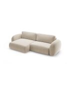Canapé d'angle convertible avec rangement Tonale 4 places beige foncé - 262x149x88 cm