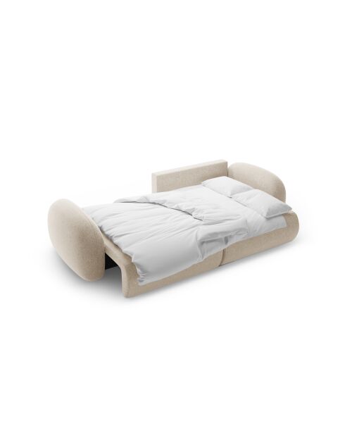 Canapé d'angle convertible avec rangement Tonale 4 places beige foncé - 262x149x88 cm