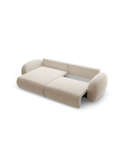 Canapé d'angle convertible avec rangement Tonale 4 places beige foncé - 262x149x88 cm