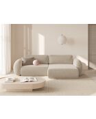 Canapé d'angle convertible avec rangement Tonale 4 places beige foncé - 262x149x88 cm