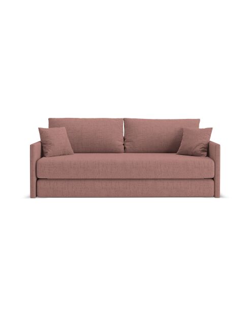 Shannon 3-zitsbank donkerroze converteerbaar - 209x94x87 cm