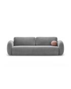 Canapé velours convertible avec coffre de rangement Tonale 3 places gris foncé - 262x105x88 cm