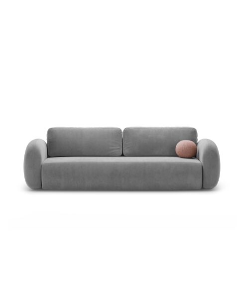 Canapé velours convertible avec coffre de rangement Tonale 3 places gris foncé - 262x105x88 cm