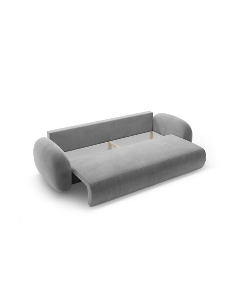 Canapé velours convertible avec coffre de rangement Tonale 3 places gris foncé - 262x105x88 cm