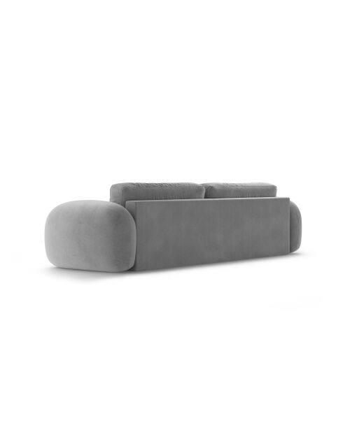 Canapé velours convertible avec coffre de rangement Tonale 3 places gris foncé - 262x105x88 cm