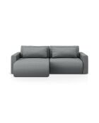 Canapé d'angle convertible avec rangement Belfast 3 places gris - 240x149x84 cm