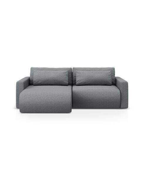 Canapé d'angle convertible avec rangement Belfast 3 places gris - 240x149x84 cm