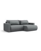 Canapé d'angle convertible avec rangement Belfast 3 places gris - 240x149x84 cm