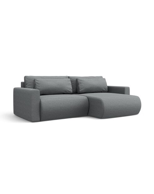 Canapé d'angle convertible avec rangement Belfast 3 places gris - 240x149x84 cm