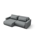 Canapé d'angle convertible avec rangement Belfast 3 places gris - 240x149x84 cm