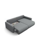 Canapé d'angle convertible avec rangement Belfast 3 places gris - 240x149x84 cm