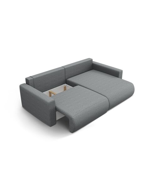 Canapé d'angle convertible avec rangement Belfast 3 places gris - 240x149x84 cm