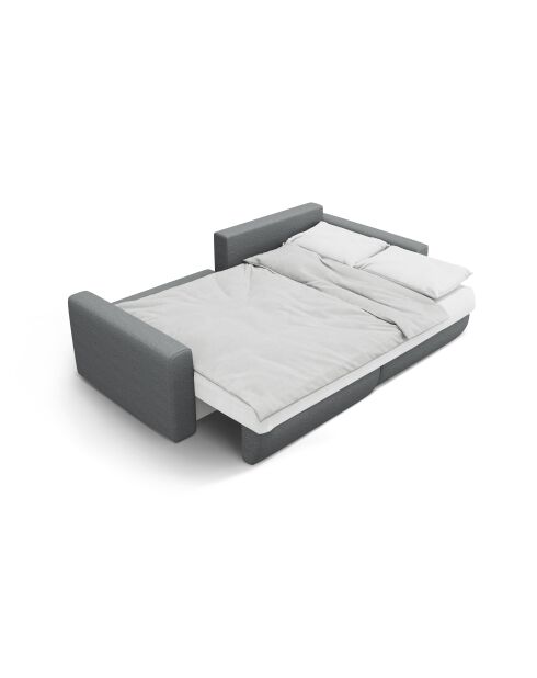 Canapé d'angle convertible avec rangement Belfast 3 places gris - 240x149x84 cm
