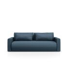 Divano letto Belfast blu a 3 posti con contenitore - 238x105x84 cm