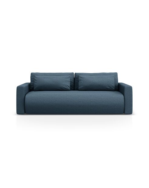 Divano letto Belfast blu a 3 posti con contenitore - 238x105x84 cm