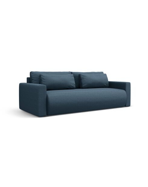 Divano letto Belfast blu a 3 posti con contenitore - 238x105x84 cm