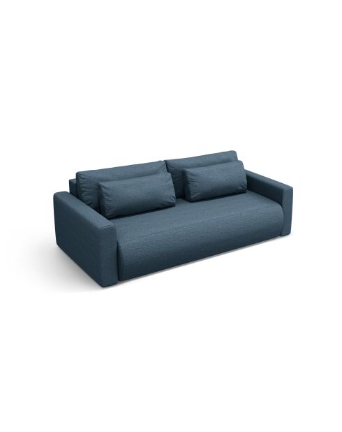 Divano letto Belfast blu a 3 posti con contenitore - 238x105x84 cm