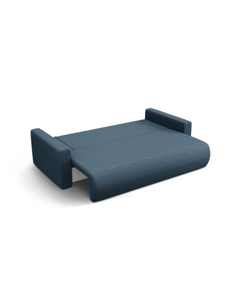 Divano letto Belfast blu a 3 posti con contenitore - 238x105x84 cm