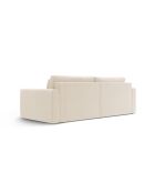 Canapé d'angle en velours convertible avec rangement Belfast 3 places ivoire - 240x149x84 cm