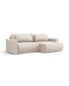 Canapé d'angle convertible avec rangement Belfast 3 places beige - 240x149x84 cm