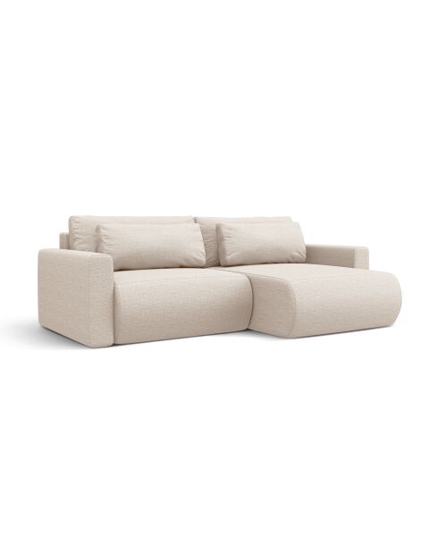 Canapé d'angle convertible avec rangement Belfast 3 places beige - 240x149x84 cm