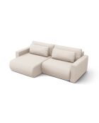 Canapé d'angle convertible avec rangement Belfast 3 places beige - 240x149x84 cm