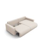 Canapé d'angle convertible avec rangement Belfast 3 places beige - 240x149x84 cm