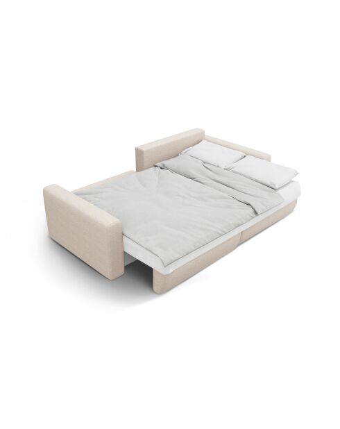 Canapé d'angle convertible avec rangement Belfast 3 places beige - 240x149x84 cm