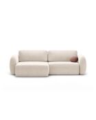 Canapé d'angle convertible avec rangement Tonale 4 places beige clair - 262x149x88 cm