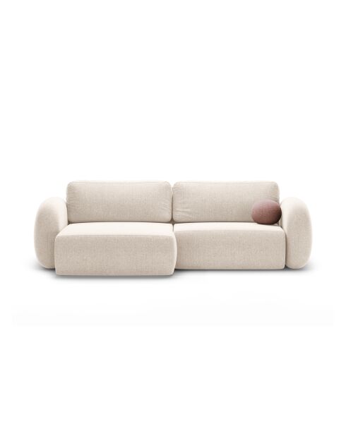 Canapé d'angle convertible avec rangement Tonale 4 places beige clair - 262x149x88 cm