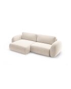 Canapé d'angle convertible avec rangement Tonale 4 places beige clair - 262x149x88 cm