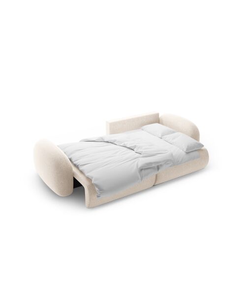 Canapé d'angle convertible avec rangement Tonale 4 places beige clair - 262x149x88 cm