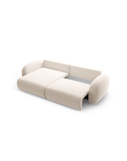 Canapé d'angle convertible avec rangement Tonale 4 places beige clair - 262x149x88 cm