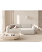 Canapé d'angle convertible avec rangement Tonale 4 places beige clair - 262x149x88 cm
