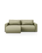 Canapé d'angle convertible avec rangement Belfast 3 places olive - 240x149x84 cm