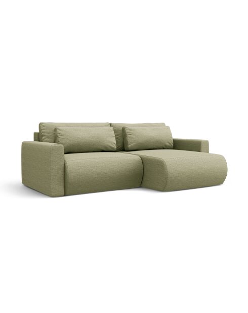Canapé d'angle convertible avec rangement Belfast 3 places olive - 240x149x84 cm