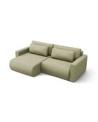 Canapé d'angle convertible avec rangement Belfast 3 places olive - 240x149x84 cm