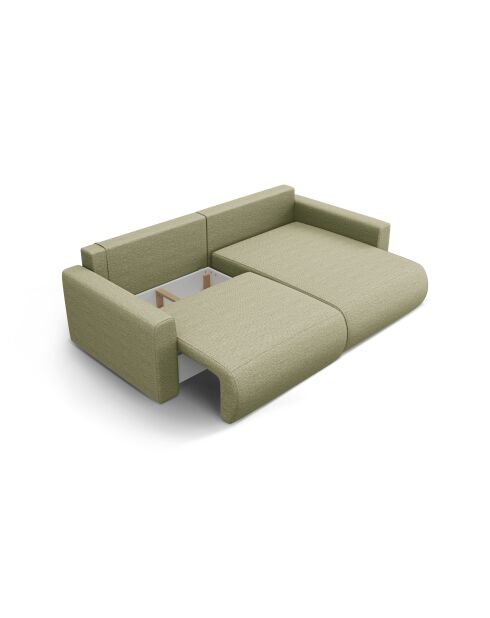Canapé d'angle convertible avec rangement Belfast 3 places olive - 240x149x84 cm
