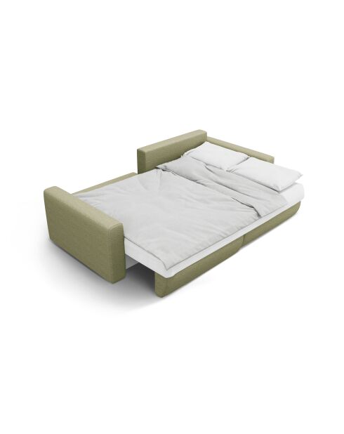 Canapé d'angle convertible avec rangement Belfast 3 places olive - 240x149x84 cm