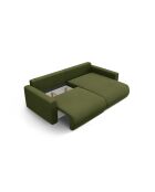 Canapé d'angle en velours convertible avec rangement Belfast 3 places vert de l'armée - 240x149x84 cm